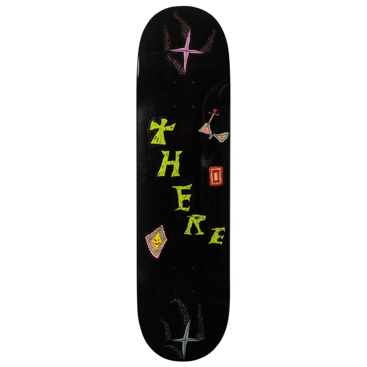 There Team Moth Skateboard Deck - Black - 8.25