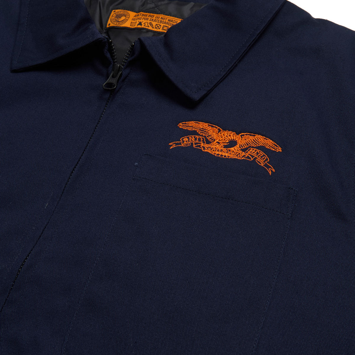 Anti-Hero Basic Eagle Stash Jacket - Navy/Orange Embroidery image 4