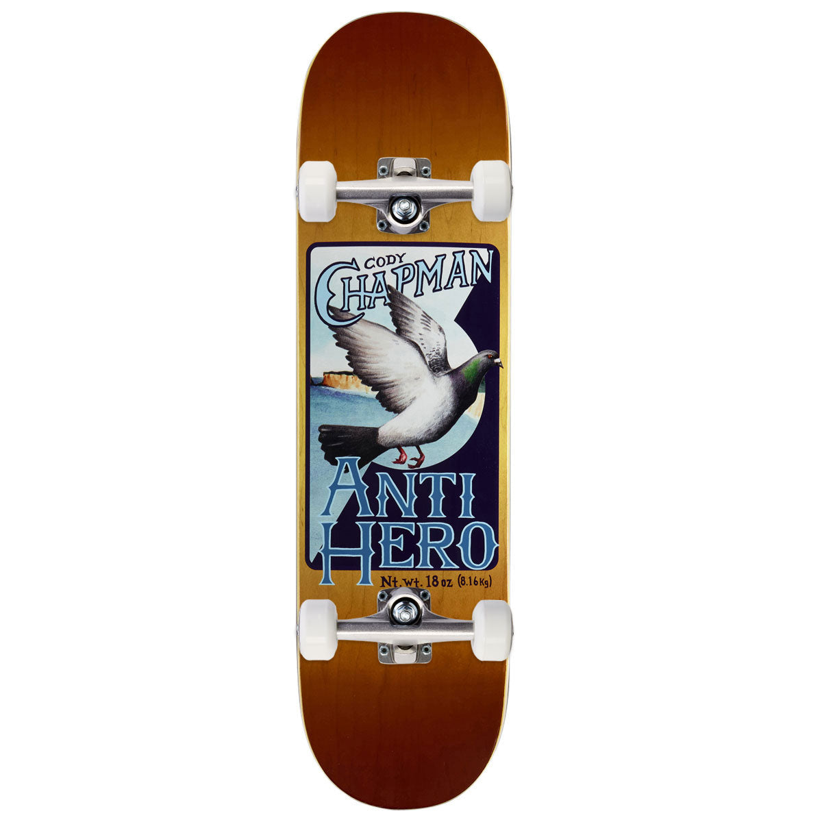 Anti-Hero Chapman Homers Skateboard Complete - Yellow - 8.32