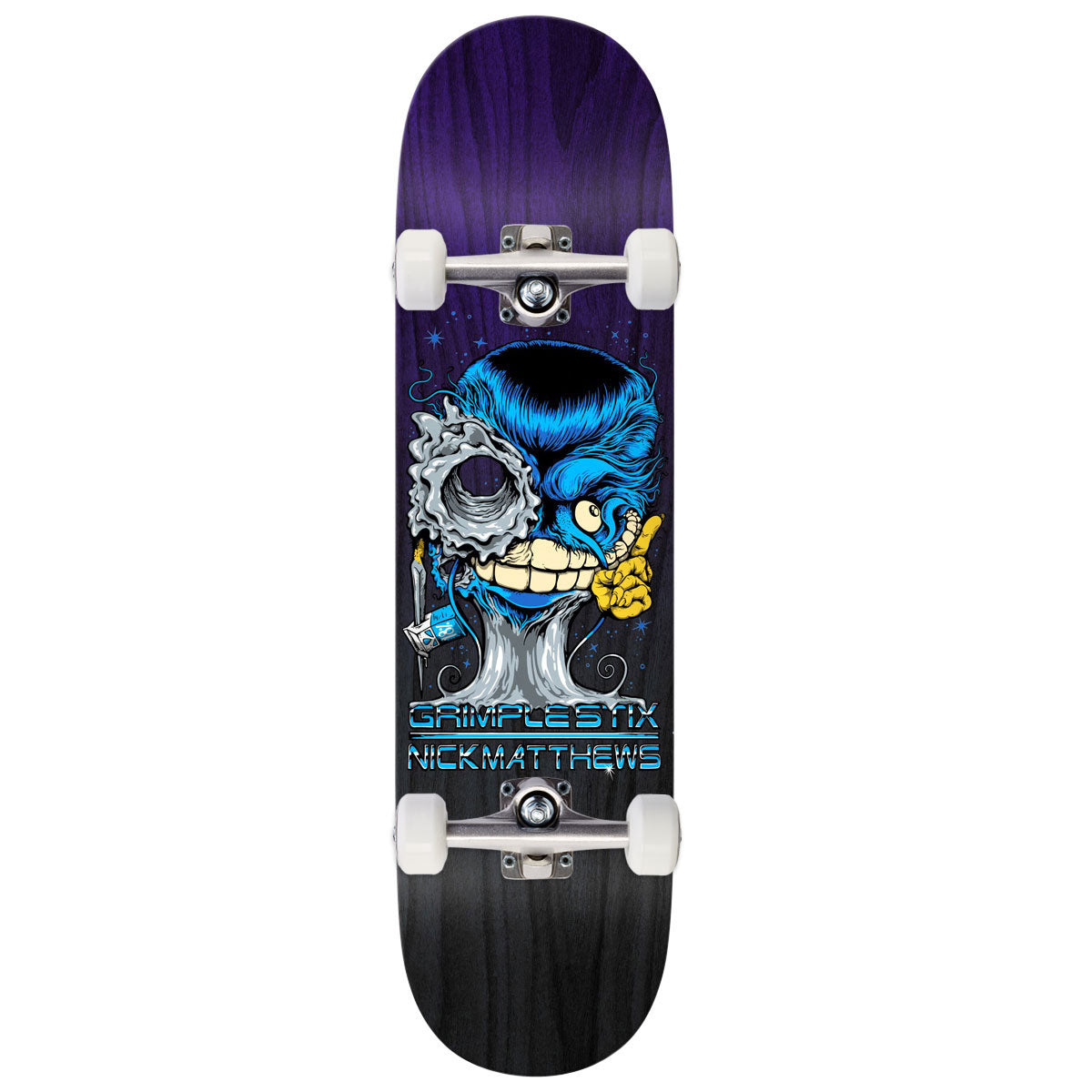 Anti-Hero Matthews Grimpletix Grimplenator Skateboard Complete - Purple - 8.50
