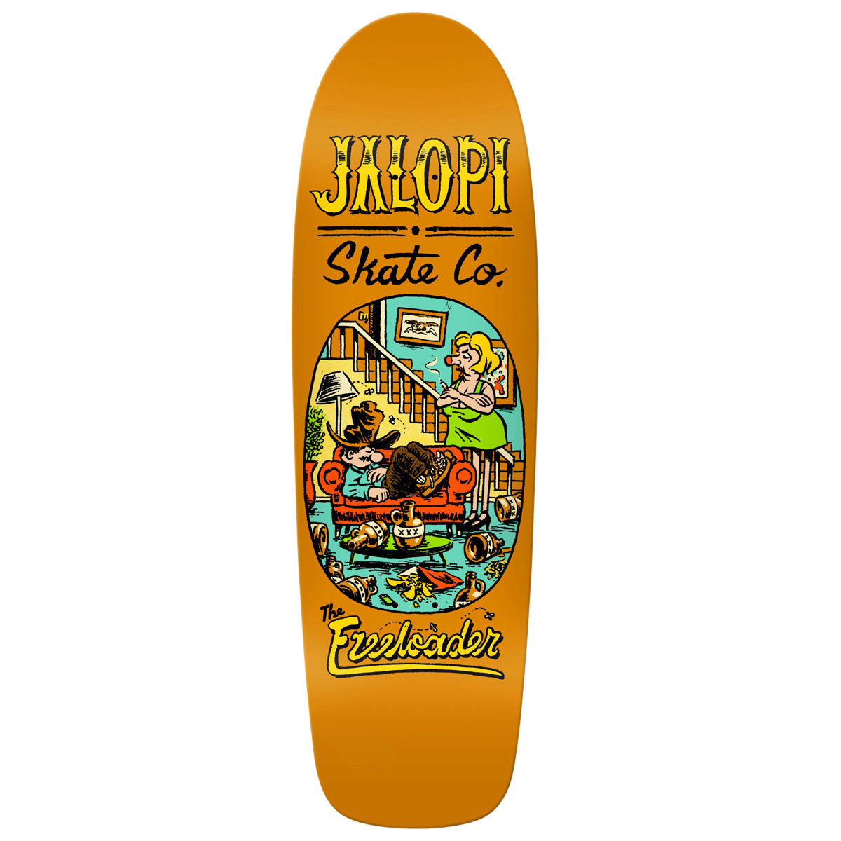 Anti-Hero Team Jalopi Freeloader Skateboard Deck - Orange - 10.14