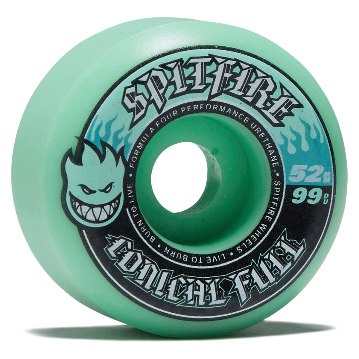 Spitfire F4 99 Team Color Pack Conical Full Skateboard Wheels - Teal - 52mm image 1