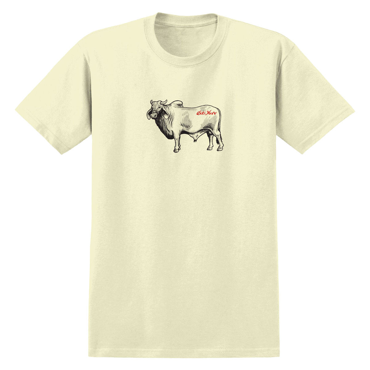 Anti-Hero Cow T-Shirt - Heather Cream image 1