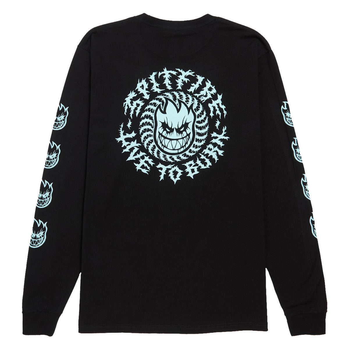 Spitfire Deathmask Classic Long Sleeve T-Shirt - Black/Glow image 1