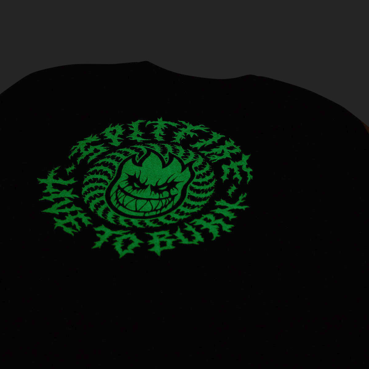 Spitfire Deathmask Classic Long Sleeve T-Shirt - Black/Glow image 4