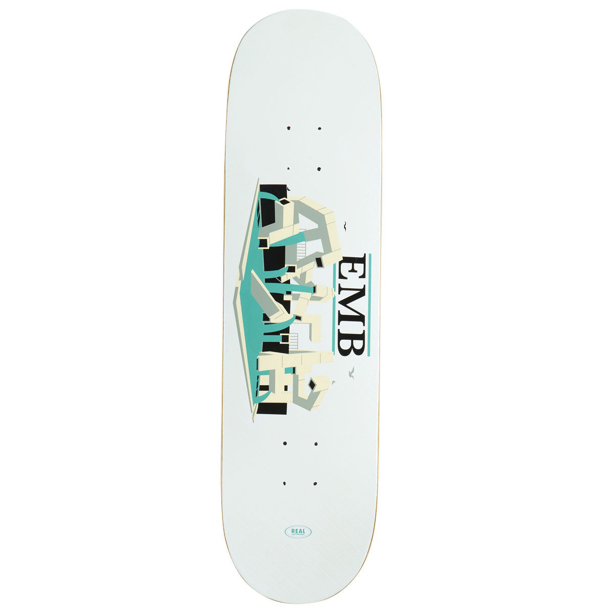 Real EMB Team Skateboard Deck - White - 8.25
