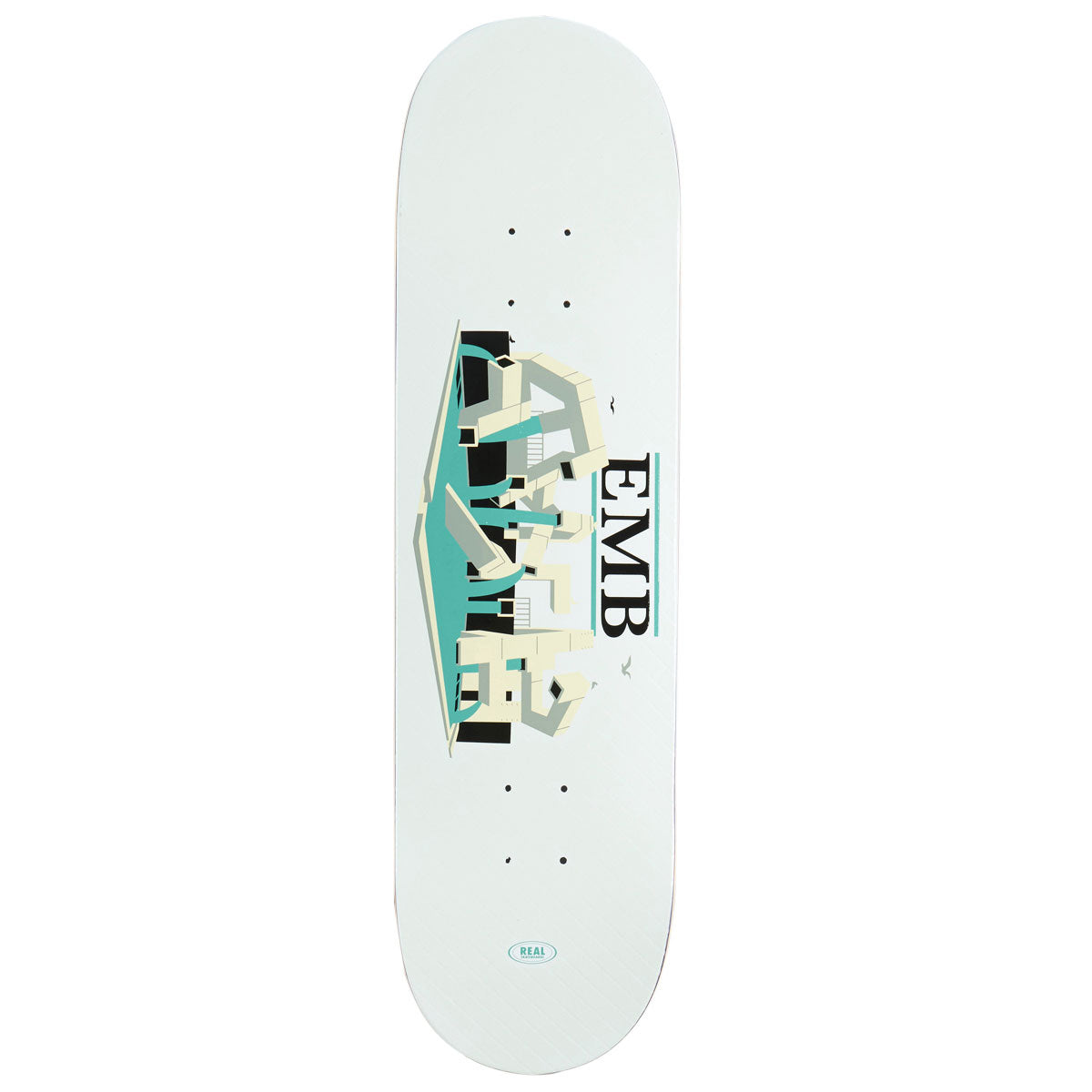 Real EMB Team Skateboard Deck - White - 8.50