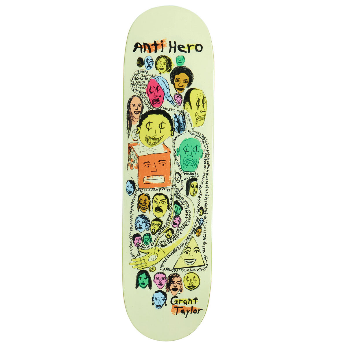 Anti-Hero Grant Expressions Skateboard Deck - Beige - 8.50