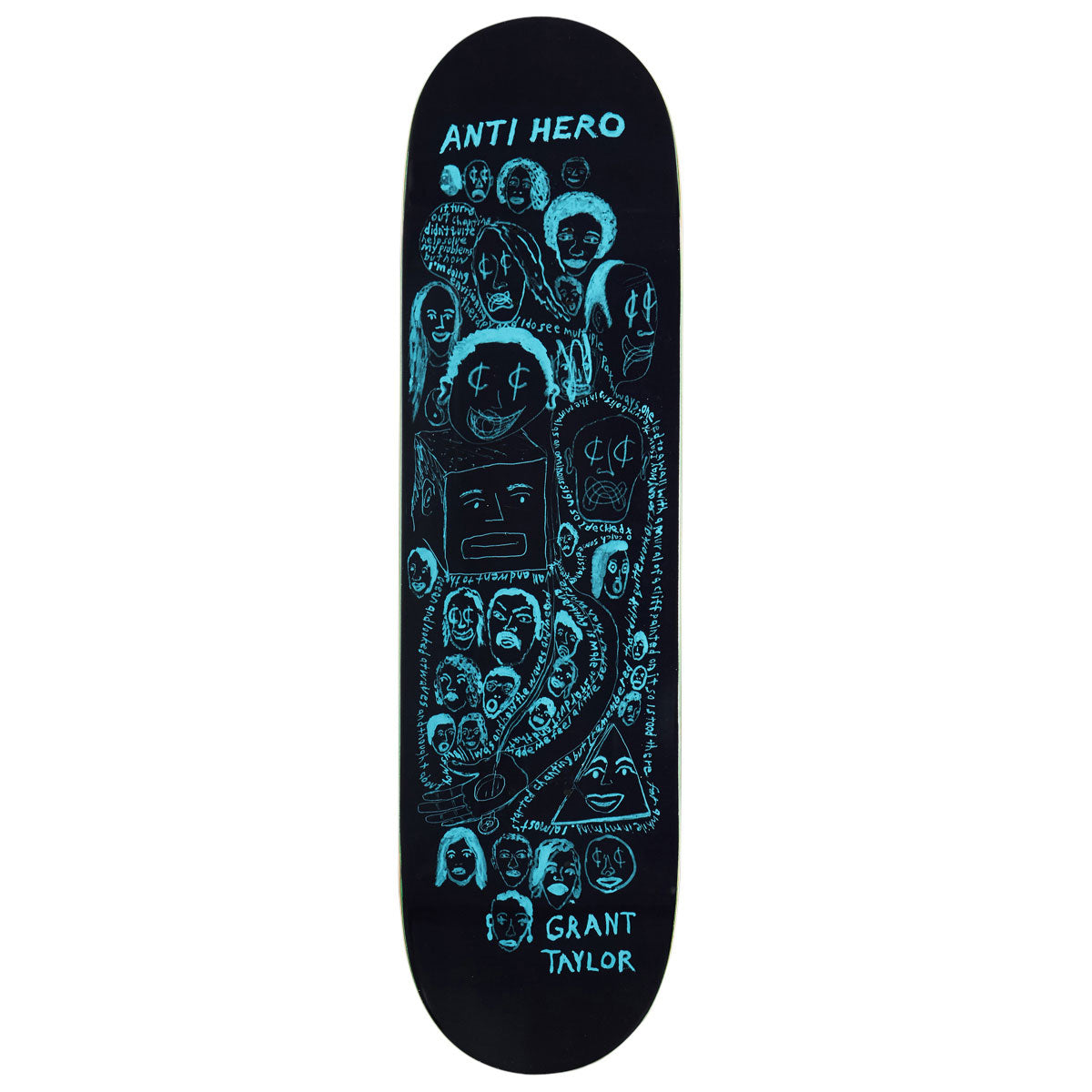 Anti-Hero DBX Grant Expressions Skateboard Deck - Black - 8.38