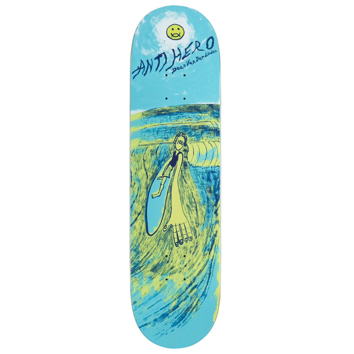 Anti-Hero Daan Expressions Skateboard Deck - Blue - 8.28