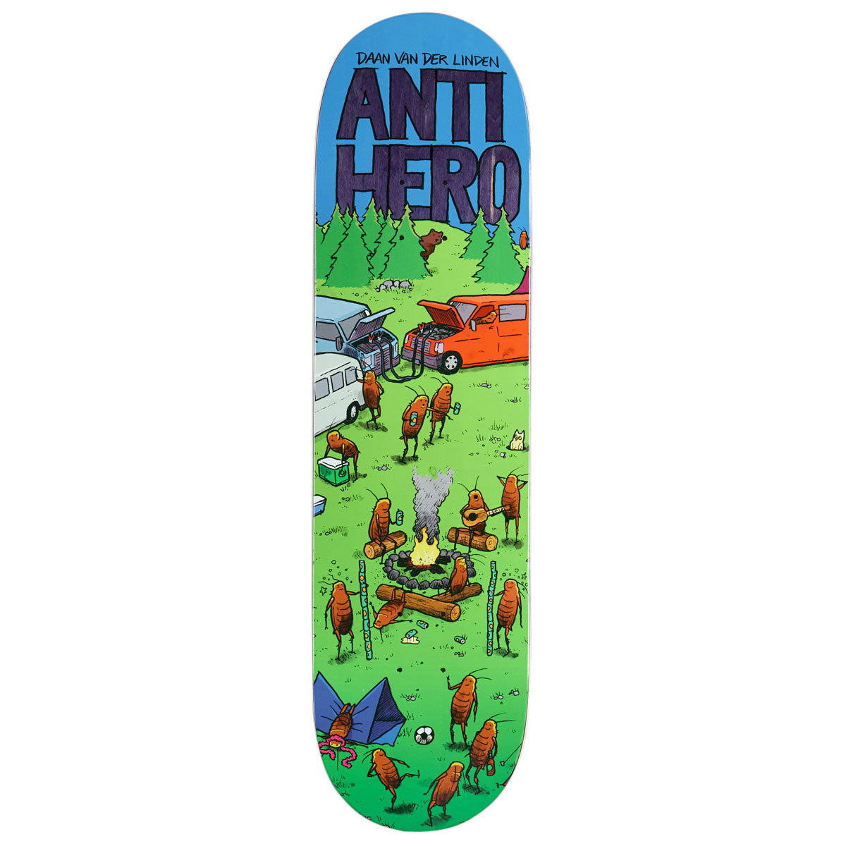 Anti-Hero Daan Roached Out 2 Skateboard Deck - Green - 8.28