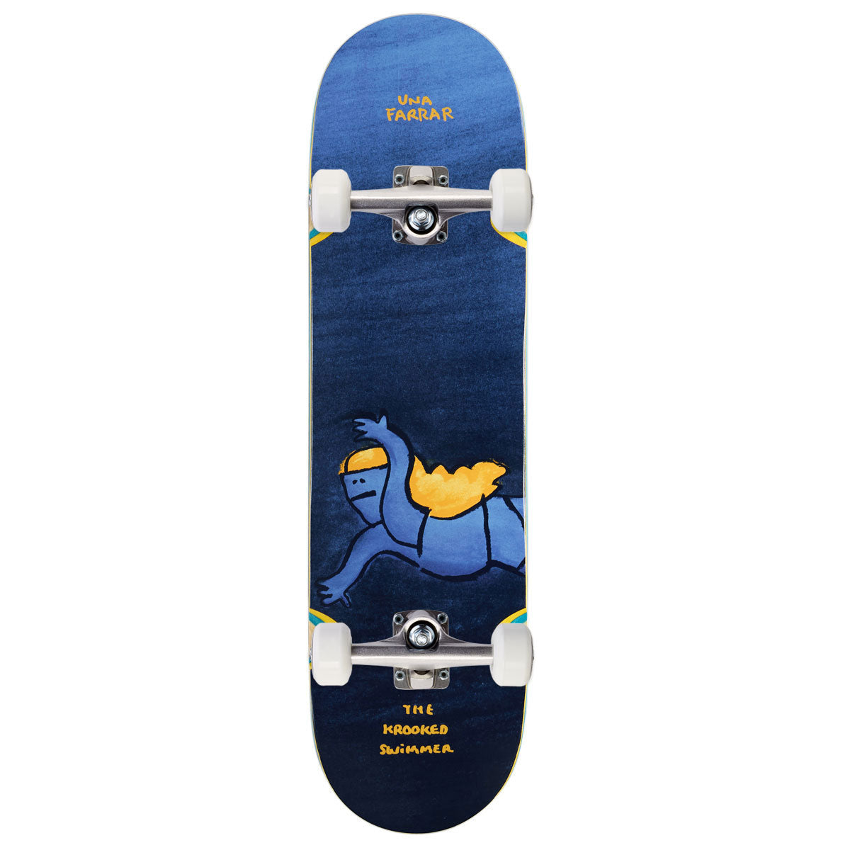 Krooked Una Swimmer Wheel Wells Skateboard Complete - Blue - 8.28