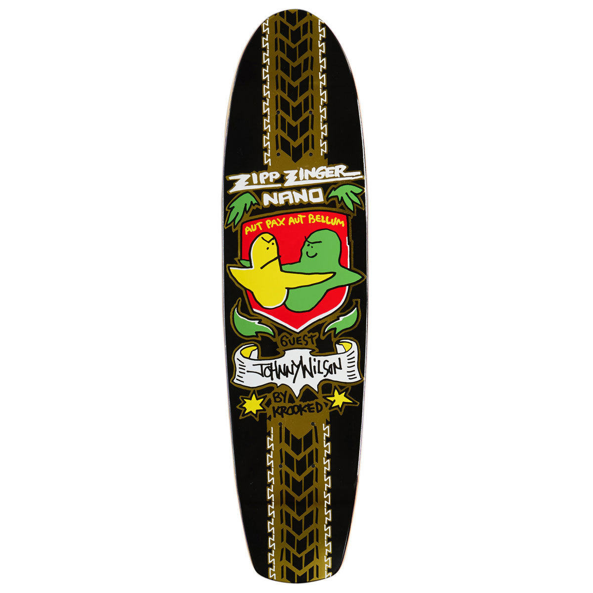Krooked Johnny Wilson Guest Pro Zinger Nano Skateboard Deck - Black - 7.37