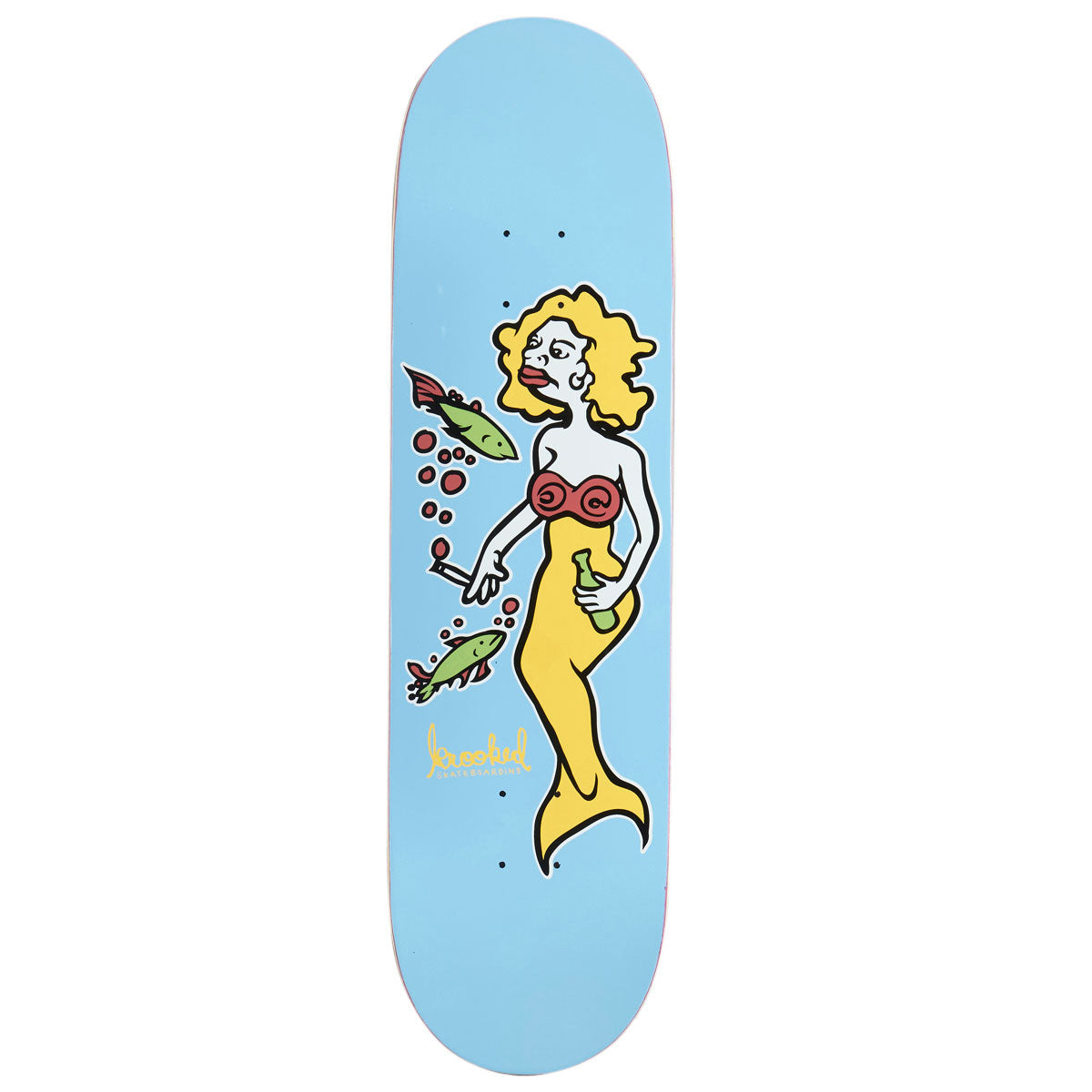 Krooked DBX Team Mermaid Skateboard Deck - Light Blue - 8.38