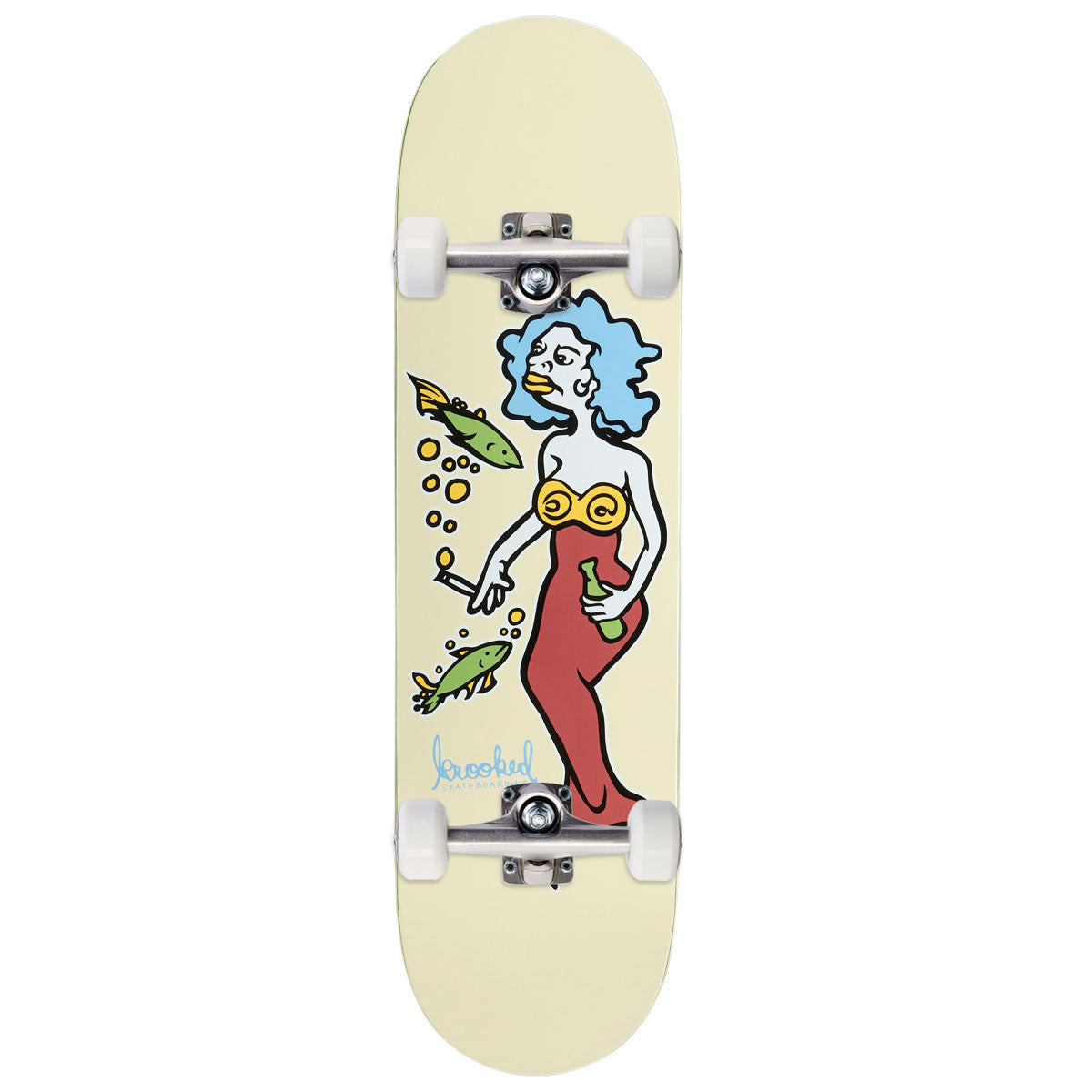Krooked DBX Team Mermaid Skateboard Complete - Cream - 8.50