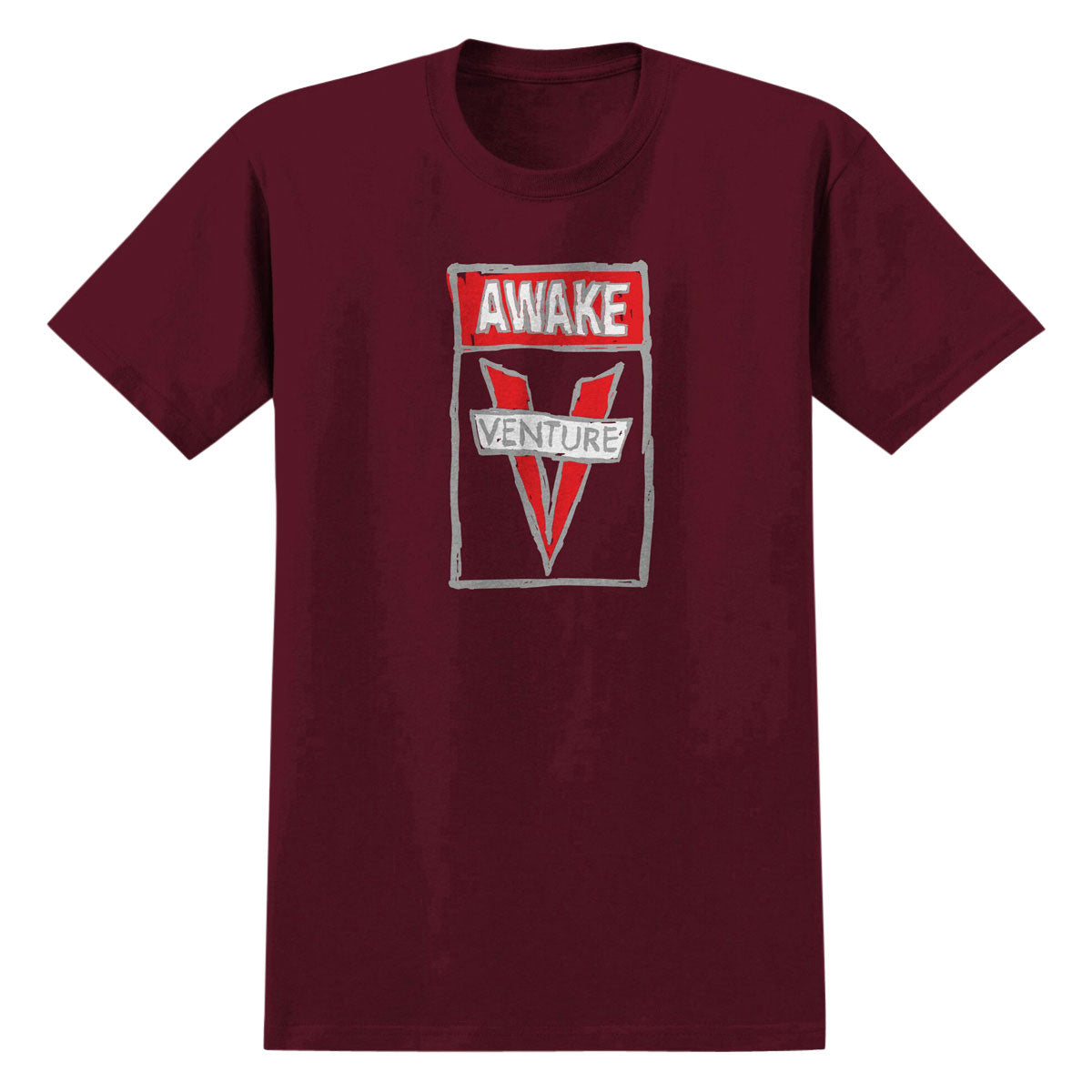 Venture Scribble Awake T-Shirt - Burgundy image 1