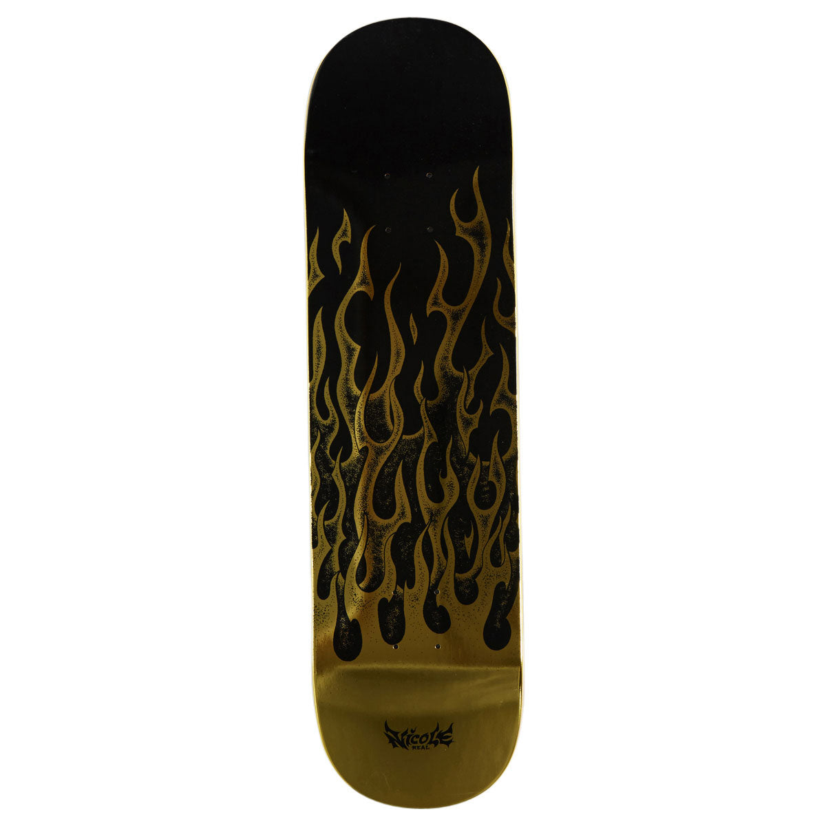 Real Nicole Flames Redux Twin Nose Skateboard Deck - Gold - 8.25