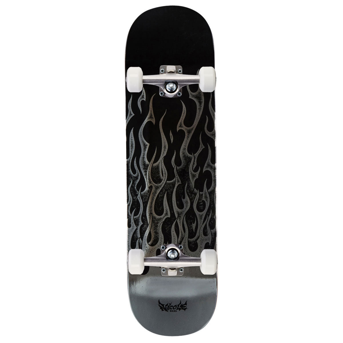 Real Nicole Flames Redux Twin Nose Skateboard Complete - Silver - 8.50