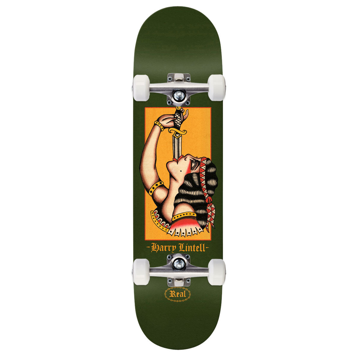 Real Harry Sword Swallower True Fit Skateboard Complete - Dark Green - 8.38