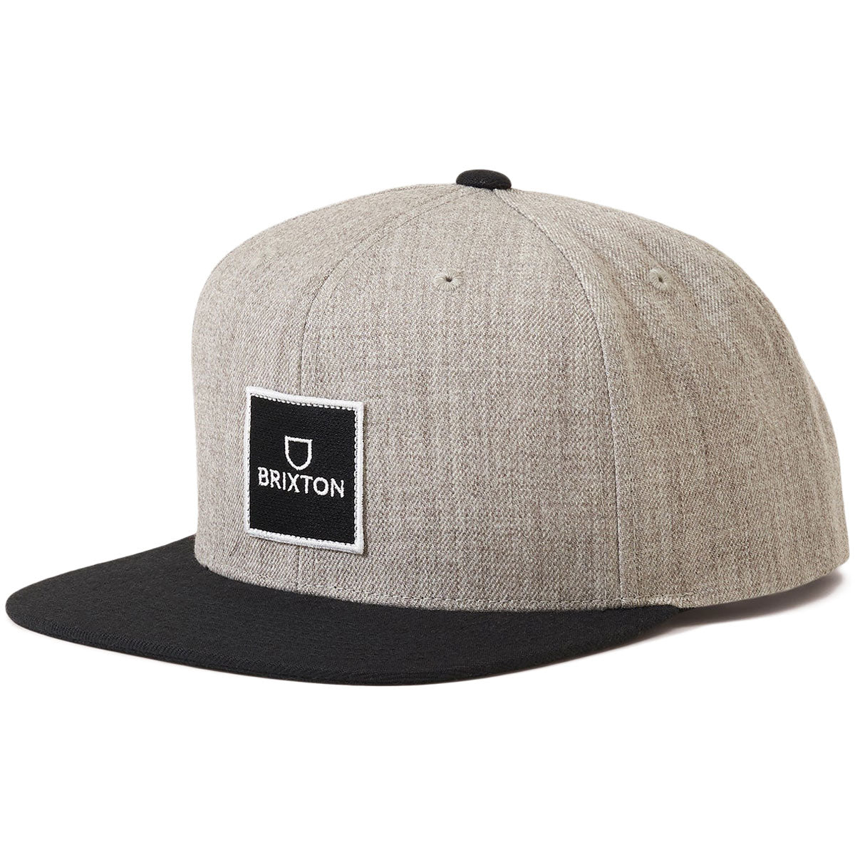 Brixton Alpha Square Mp Snapback Hat - Heather Grey/Black image 1