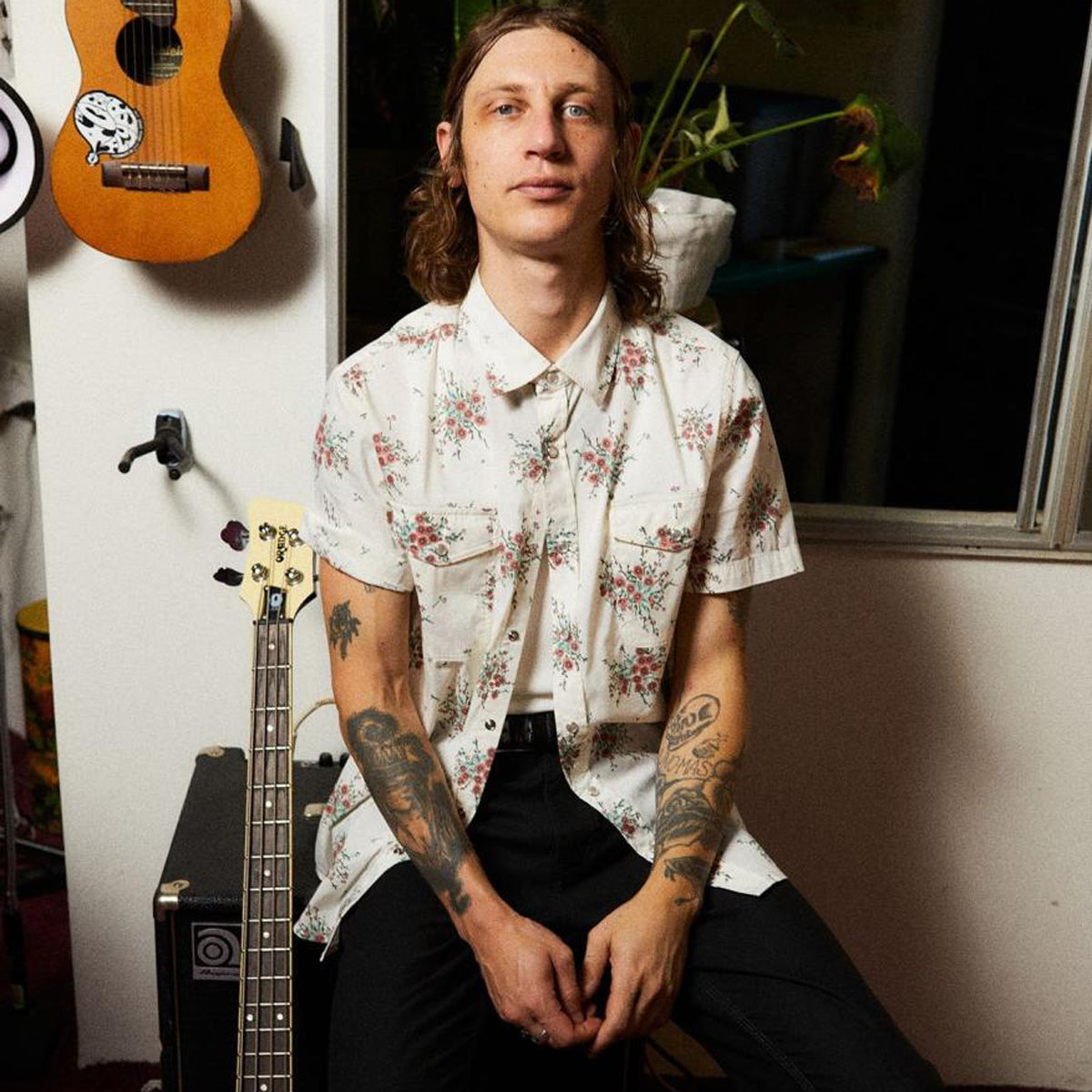 Brixton Wayne Shirt - Off White Wild Floral image 3