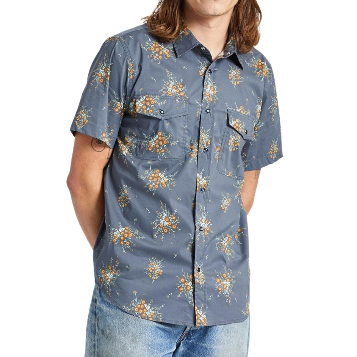 Brixton Wayne Shirt - Ombre Blue Wild Floral image 1