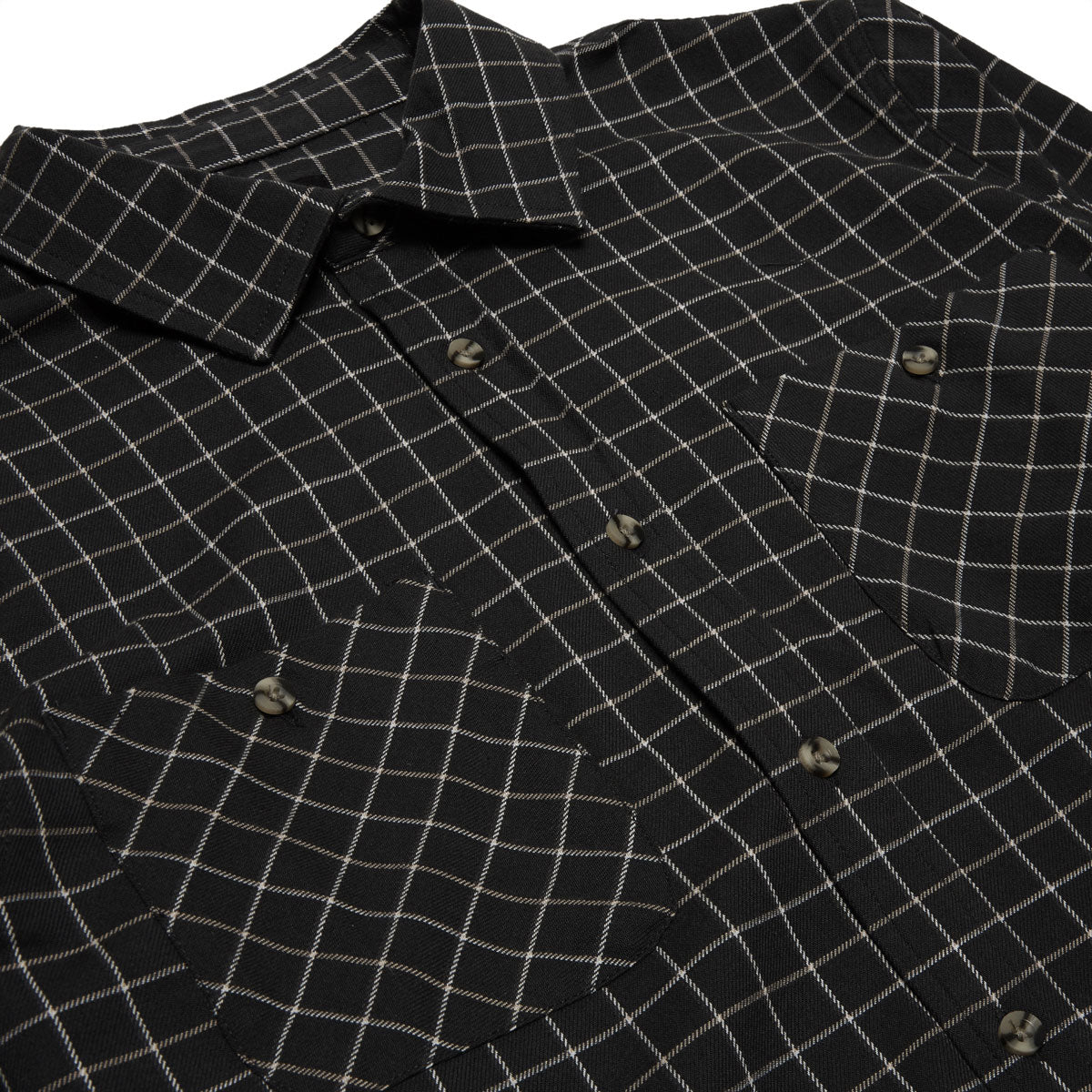 Brixton Savile Stretch Long Sleeve Shirt - Washed Black/Window Plaid image 2