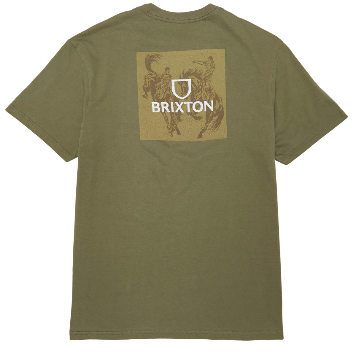 Brixton Alpha Square T-Shirt - Olive Surplus/Antelope/Off Whi image 1