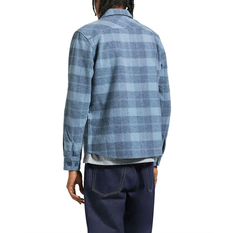 Brixton Bowery Heavyweight Long Sleeve Flannel Shirt - Mirage Blue/Washed Navy