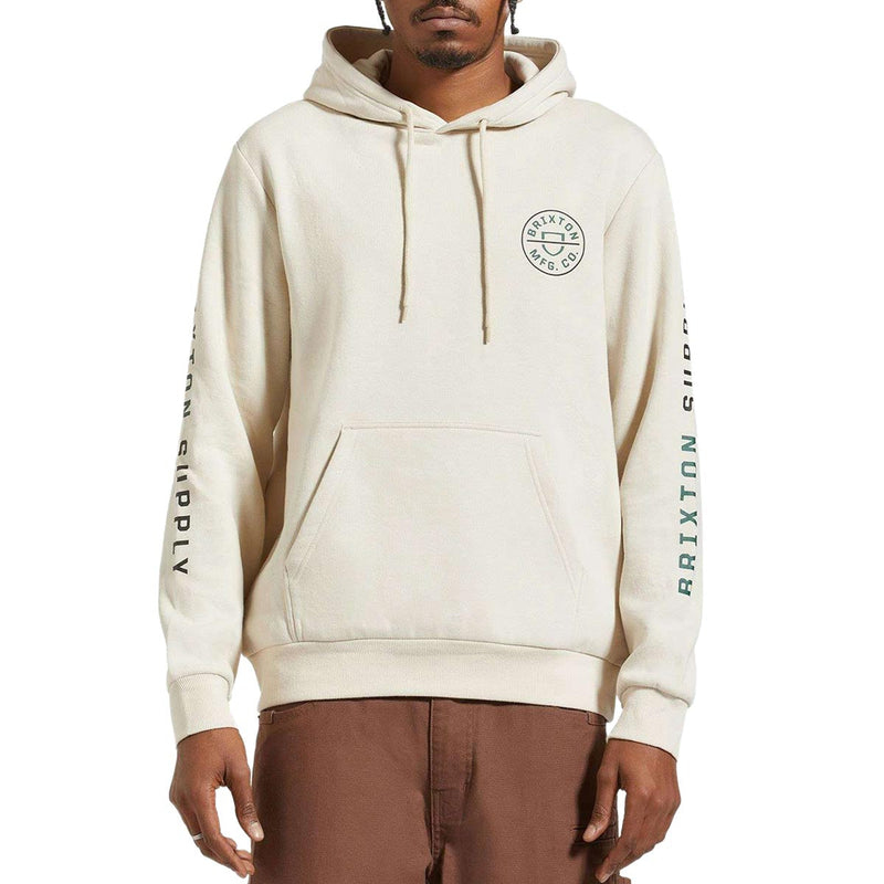 Brixton Crest Hoodie - Beige/Black/Pine Needle