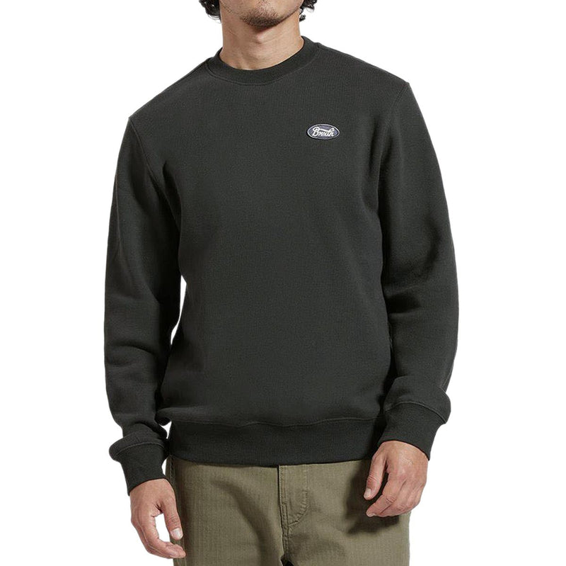 Brixton Parson Patch Crew Sweater - Washed Black