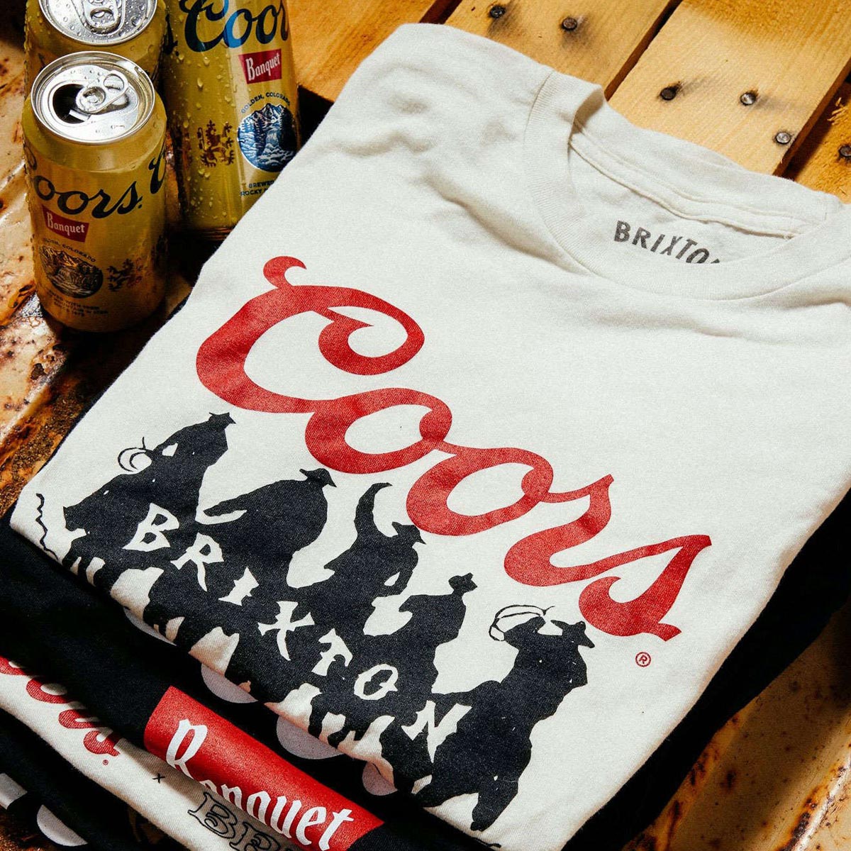 Brixton x Coors Bandit T-Shirt - Natural – Daddies Board Shop