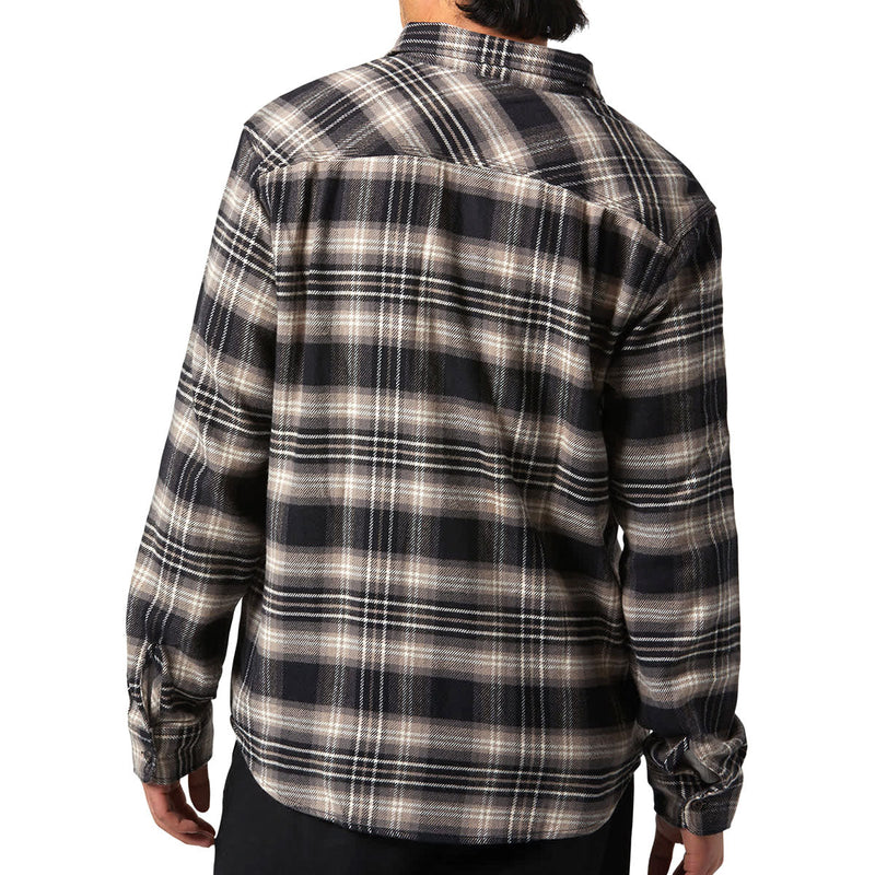 Brixton Bowery Long Sleeve Flannel Shirt - Black/Charcoal/Beige