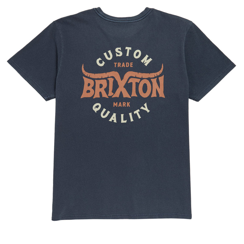 Brixton Gibson T-Shirt - Washed Navy Worn Wash
