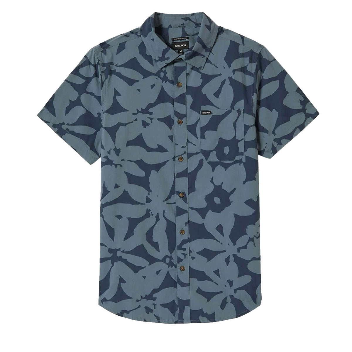 Brixton Charter Print Shirt - Washed Navy/Azure Blue Floral image 1