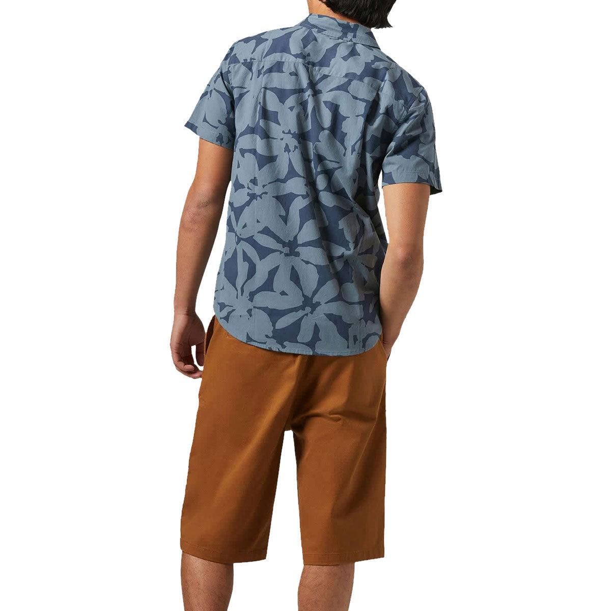 Brixton Charter Print Shirt - Washed Navy/Azure Blue Floral image 3