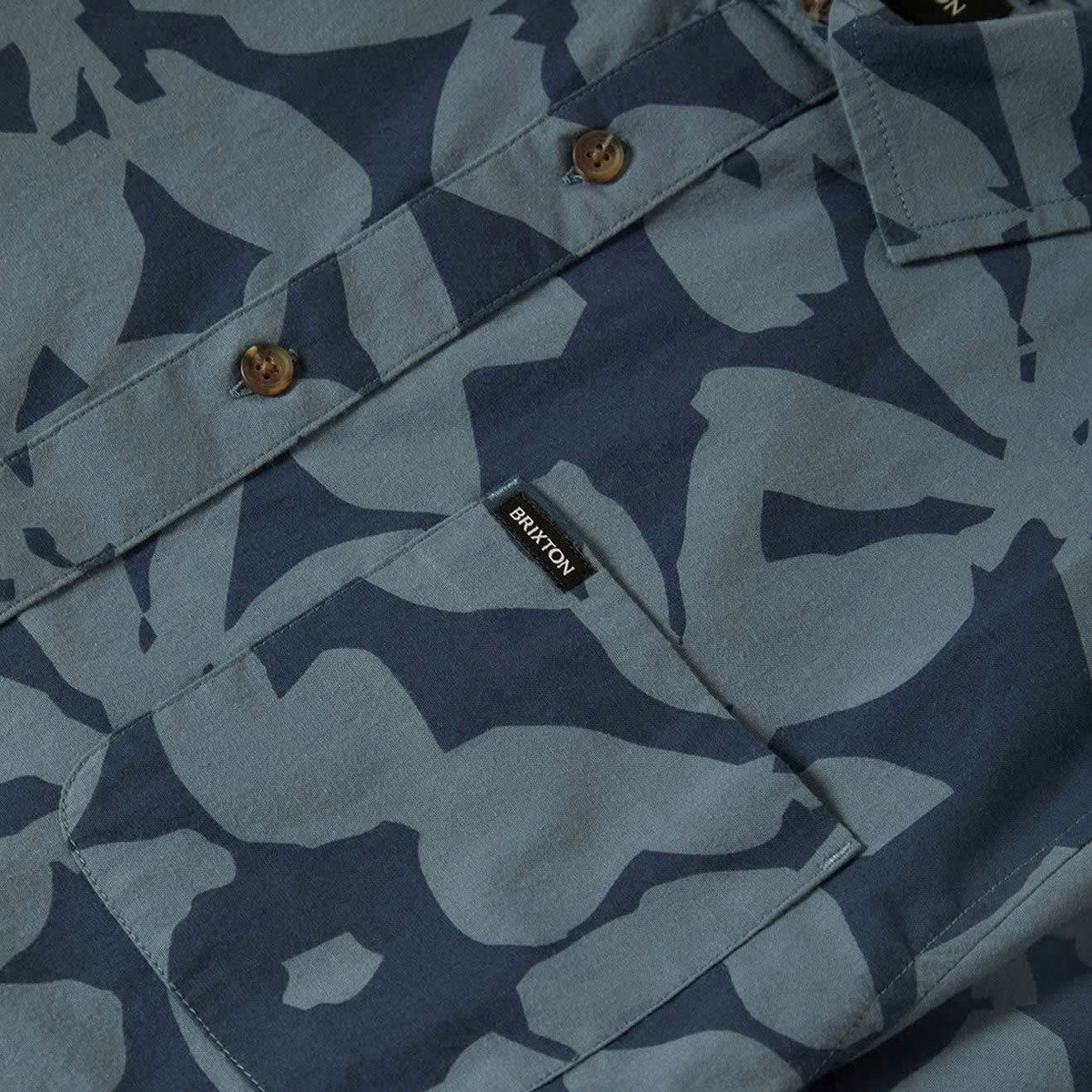 Brixton Charter Print Shirt - Washed Navy/Azure Blue Floral image 5