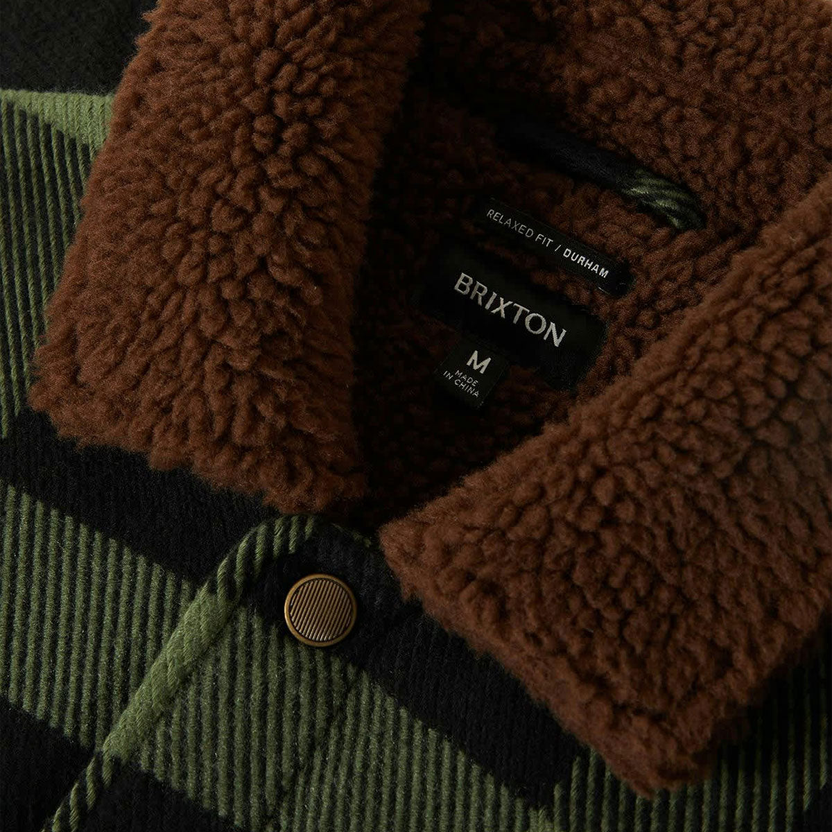 Brixton Durham Lined Jacket - Black/Wild Green Flannel image 5