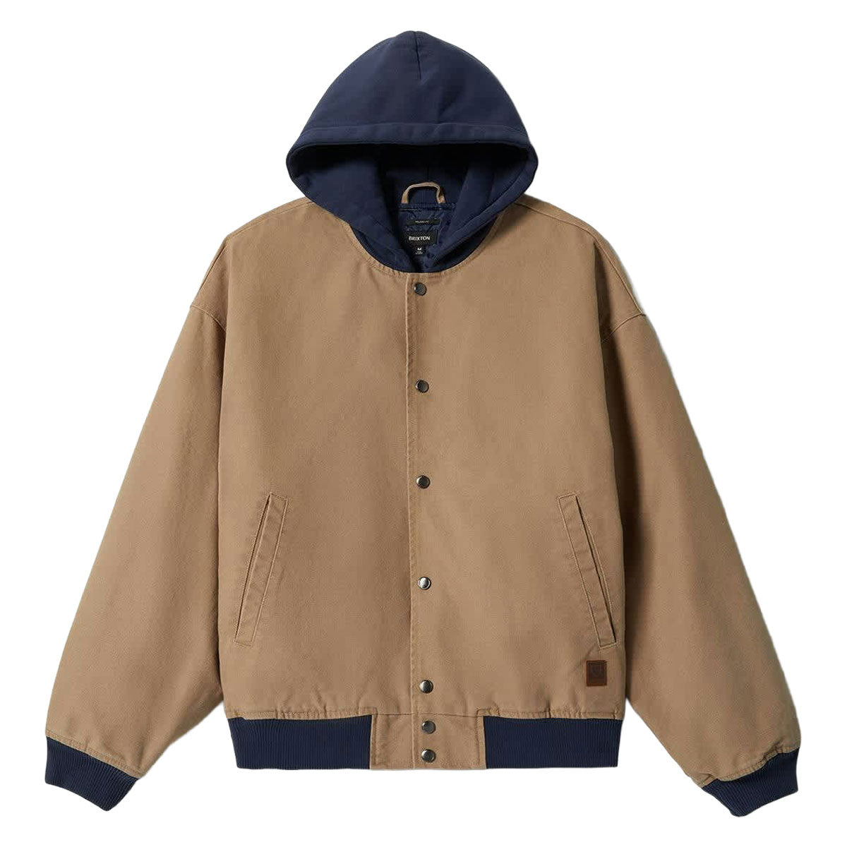 Brixton Canvas Hooded Bomber Jacket - Khaki/Mood Indigo image 1