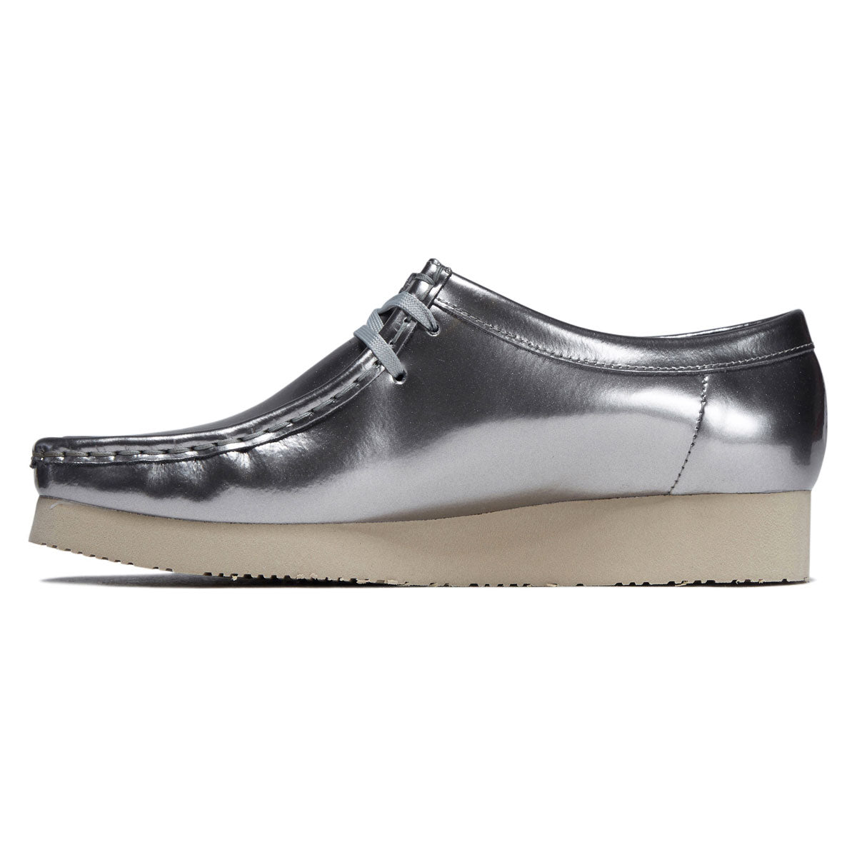Clarks Womens Wallabee Shoes - Silver image 2