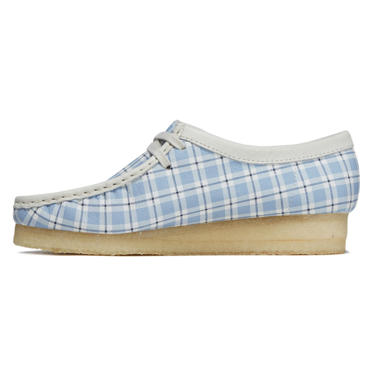 Clarks Womens Wallabee Shoes - Blue Check image 2