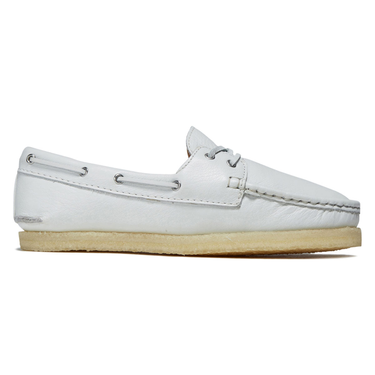 Clarks Womens Godney Boat Shoes - White Grain Leather image 1