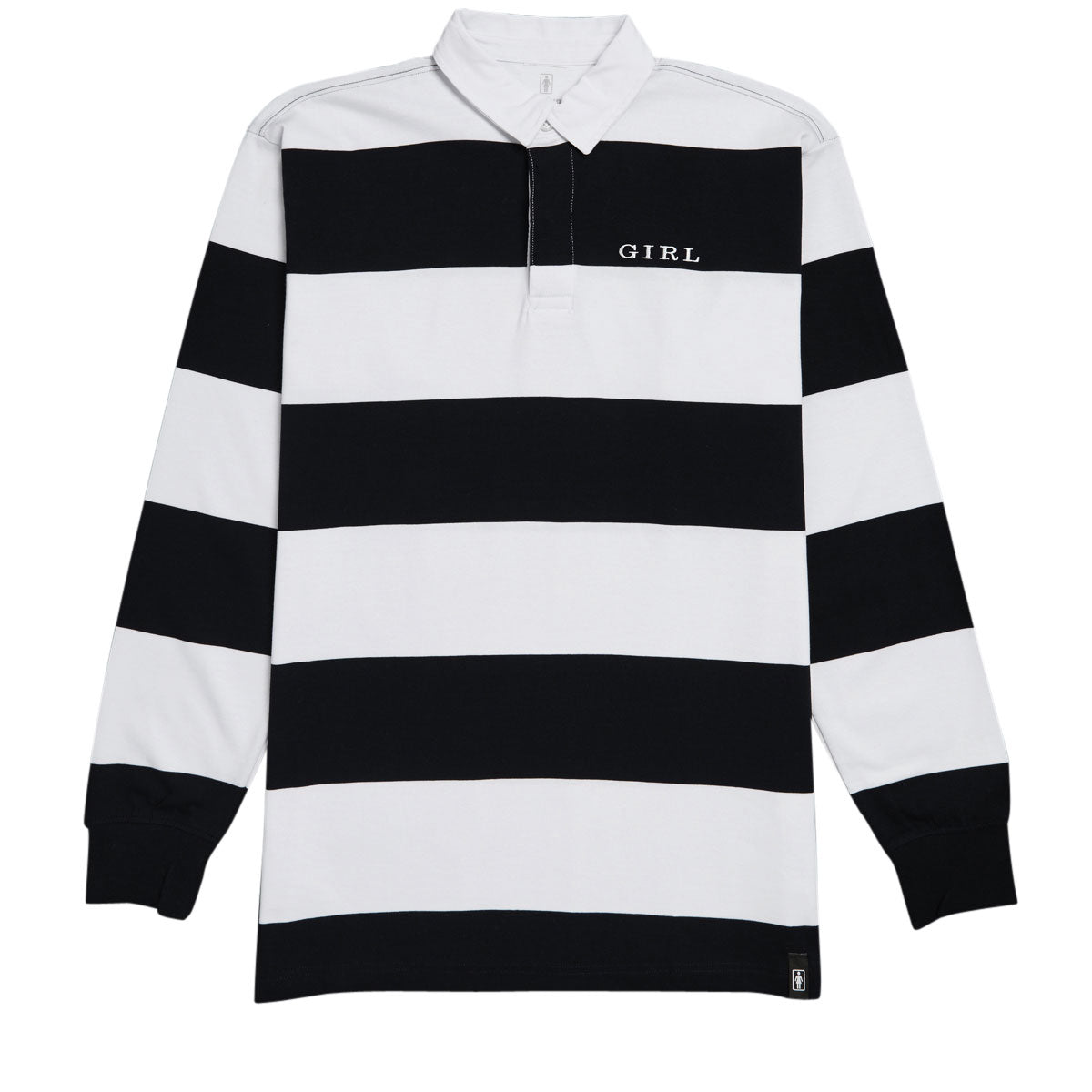 Girl Serif Rugby Jersey - White/Navy image 1