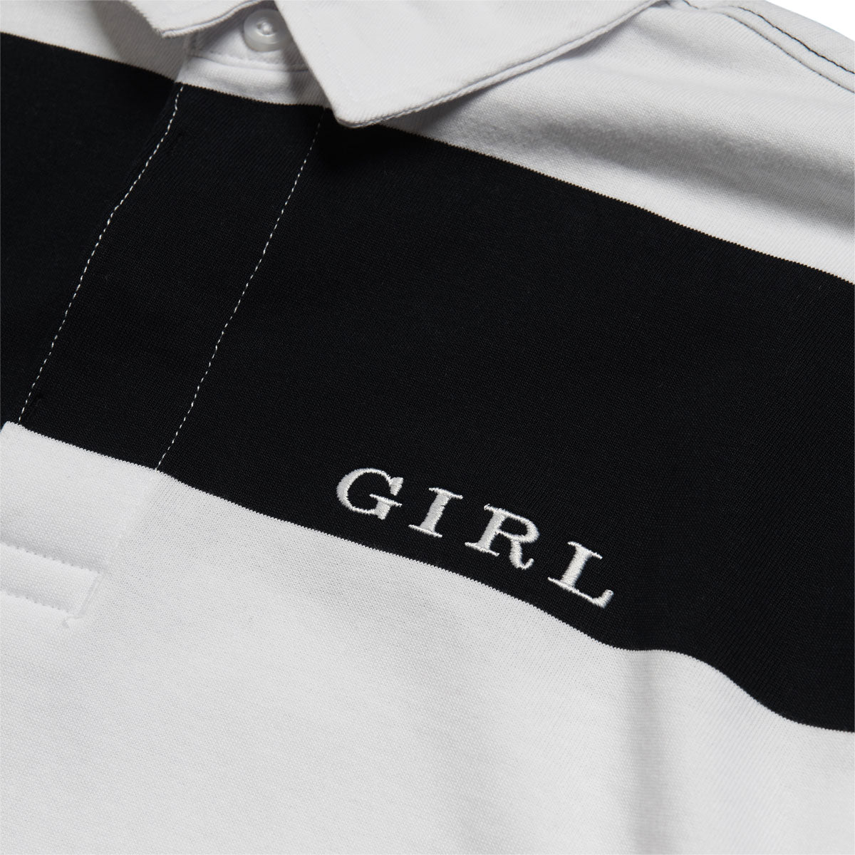 Girl Serif Rugby Jersey - White/Navy image 3