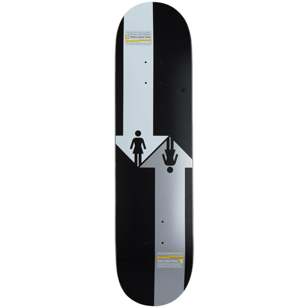 Girl OG Black White McCrank Twin Tip Skateboard Deck - Black - 8.50
