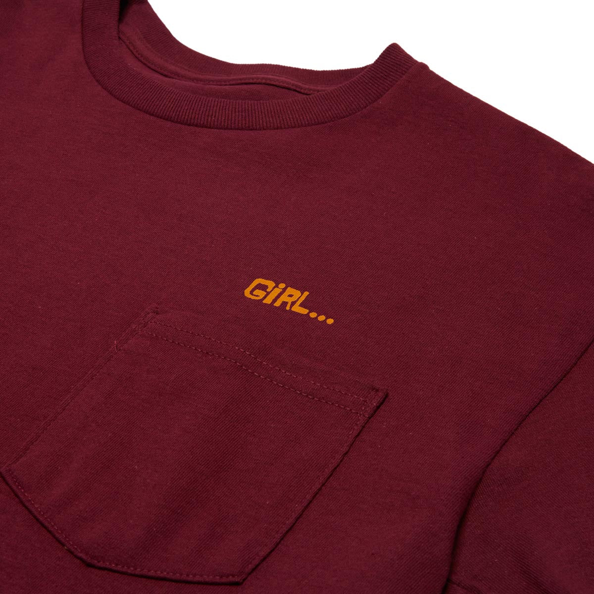 Girl Etcetera Pocket T-Shirt - Maroon image 2