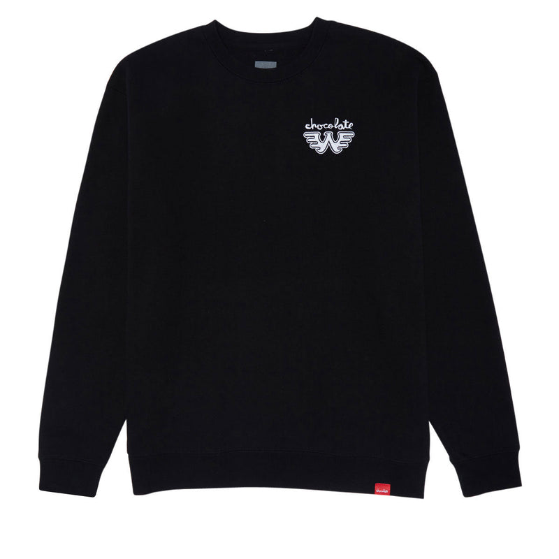 Chocolate x Waylon W Embroidered Crew Sweatshirt - Black