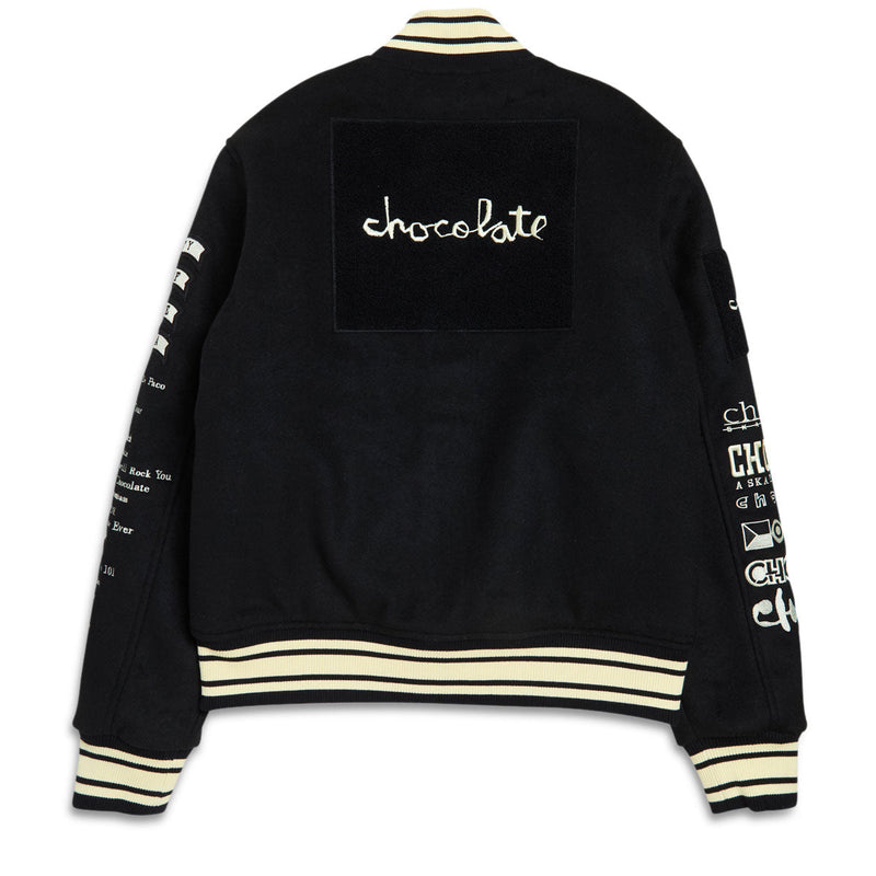 Chocolate Team Varsity Jacket - Black/White