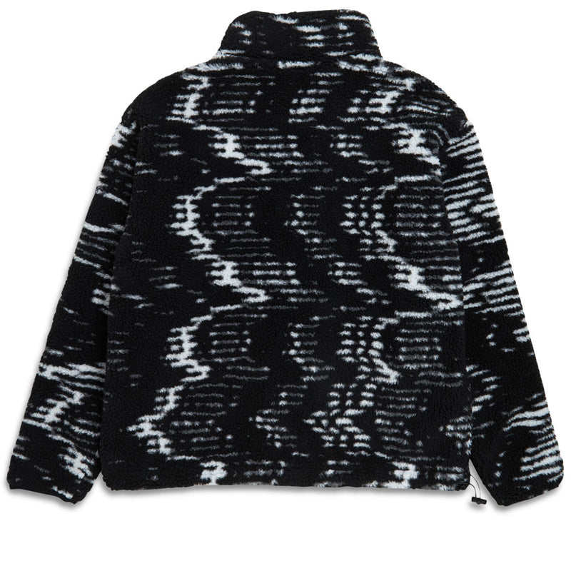 Chocolate Static Sherpa Fleece Sweater - White/Black