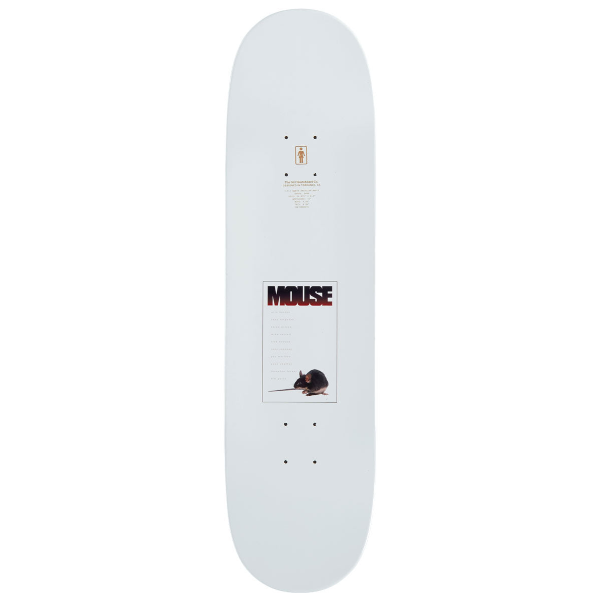 Girl Carroll Mouse One Off Skateboard Complete - 8.375